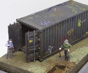 HO Scale Shipping Container Surprise Reveal Diorama. 