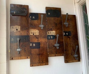 Found / Reclaimed Plank Into Coat Hooks. 