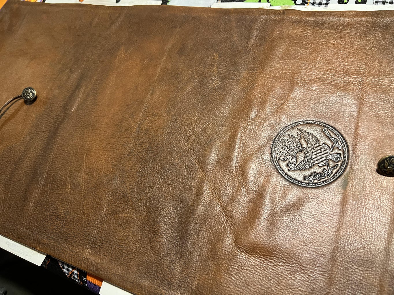 Stamping and Weathering the Leather.